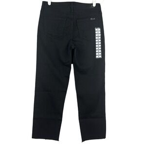 Seven7 Women Tower Black Cropped Pants Size 4 Straight Leg  Raw Hem Stretch NWT